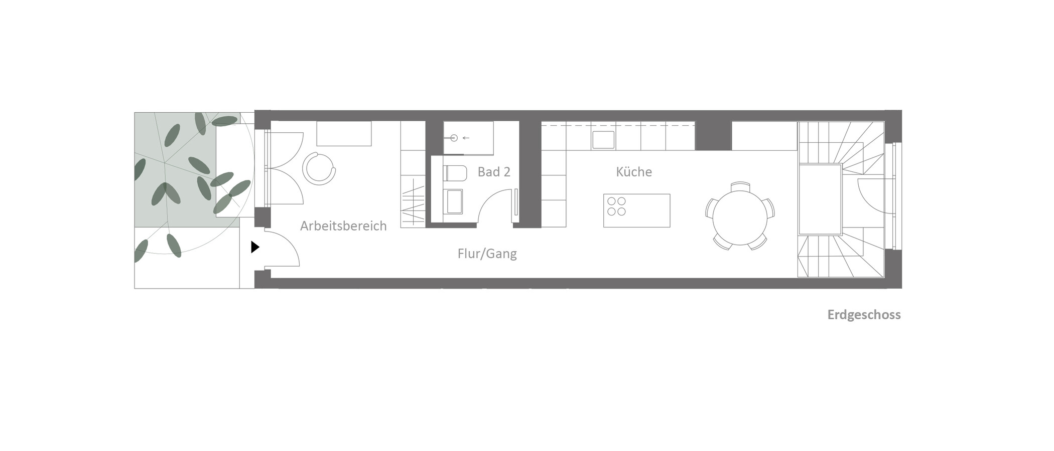 Mezonetový byt München Neuhausen 01 Půdorys 14864