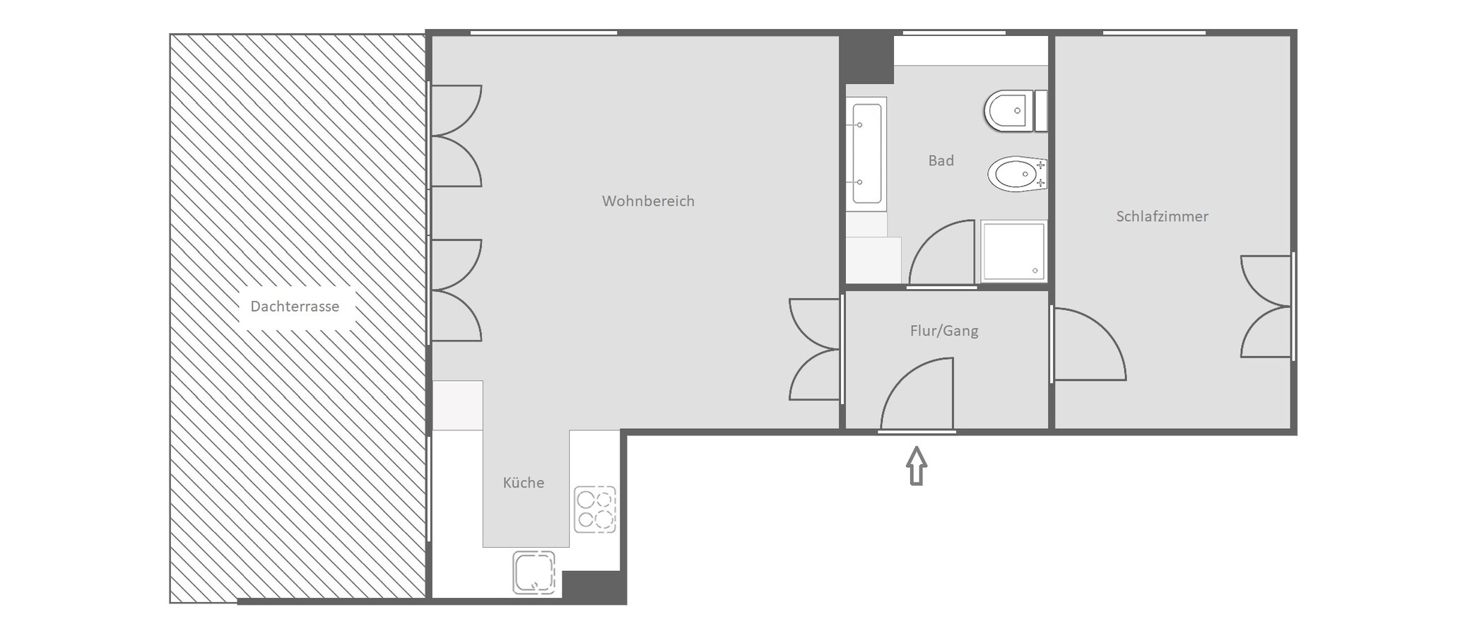 Apartament cu terasă pe acoperiș München Altbogenhausen 01 Plan de etaj 14872