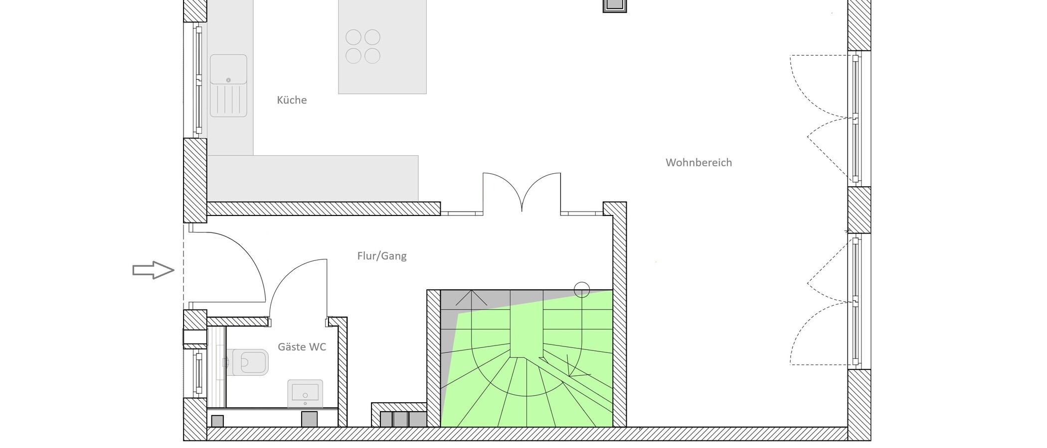Řadový dům v centru města München Untermenzing 01 Půdorys 14892