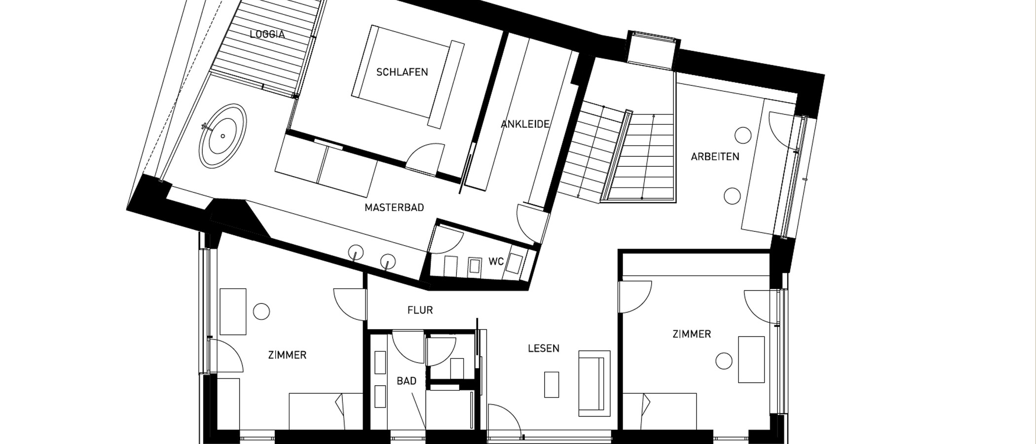 Vila München Harlaching 03 Půdorys 14944