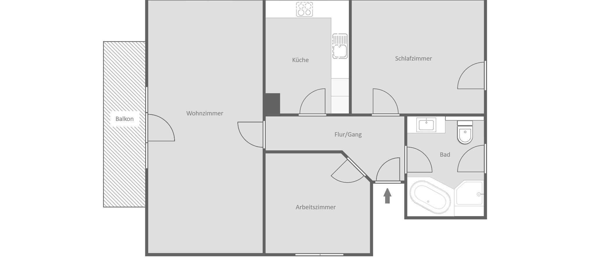 Vindsvåning München Untermenzing 01 Planlösning 14986