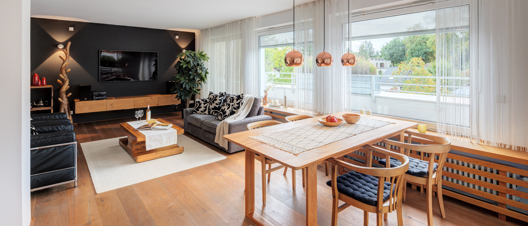 Apartament cu terasă pe acoperiș München Solln 01 Zona de zi 15010