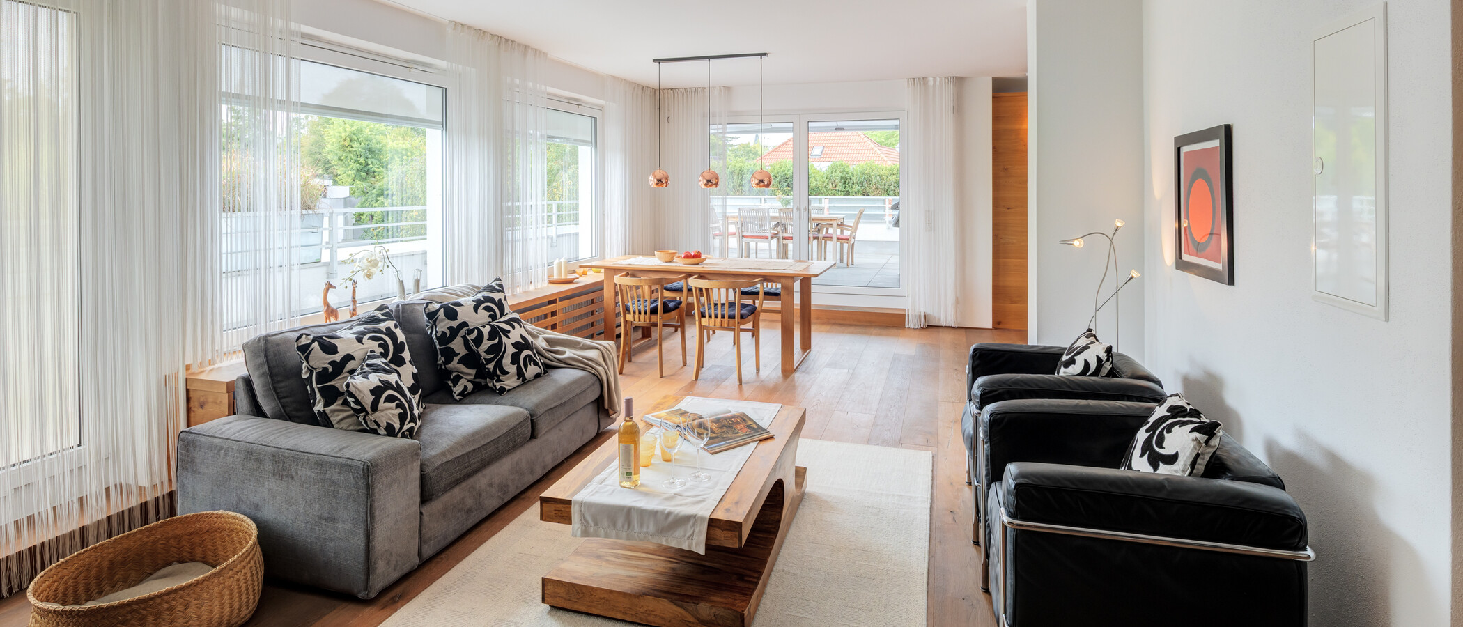 Apartament cu terasă pe acoperiș München Solln 02 Zona de zi 15010