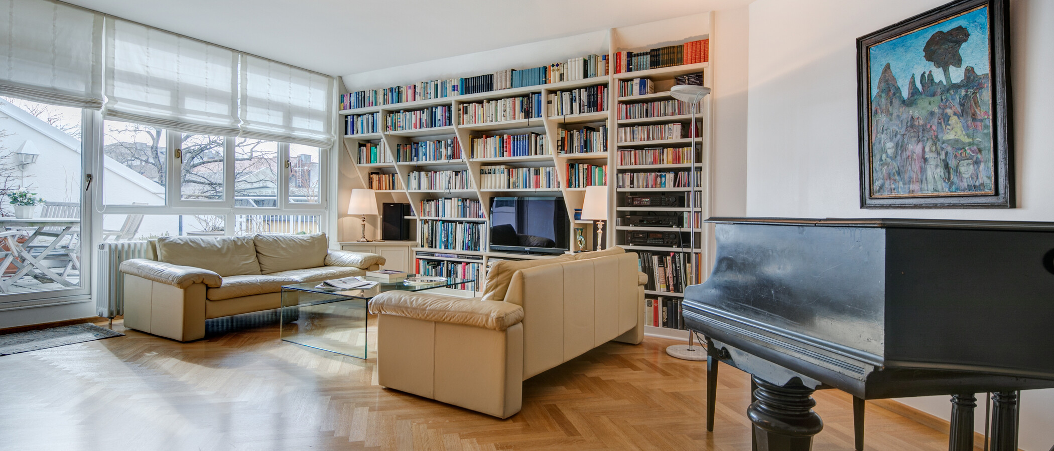 Střešní terasa bytu München Schwabing (rechts der Leopoldstraße) 02 Living 2693