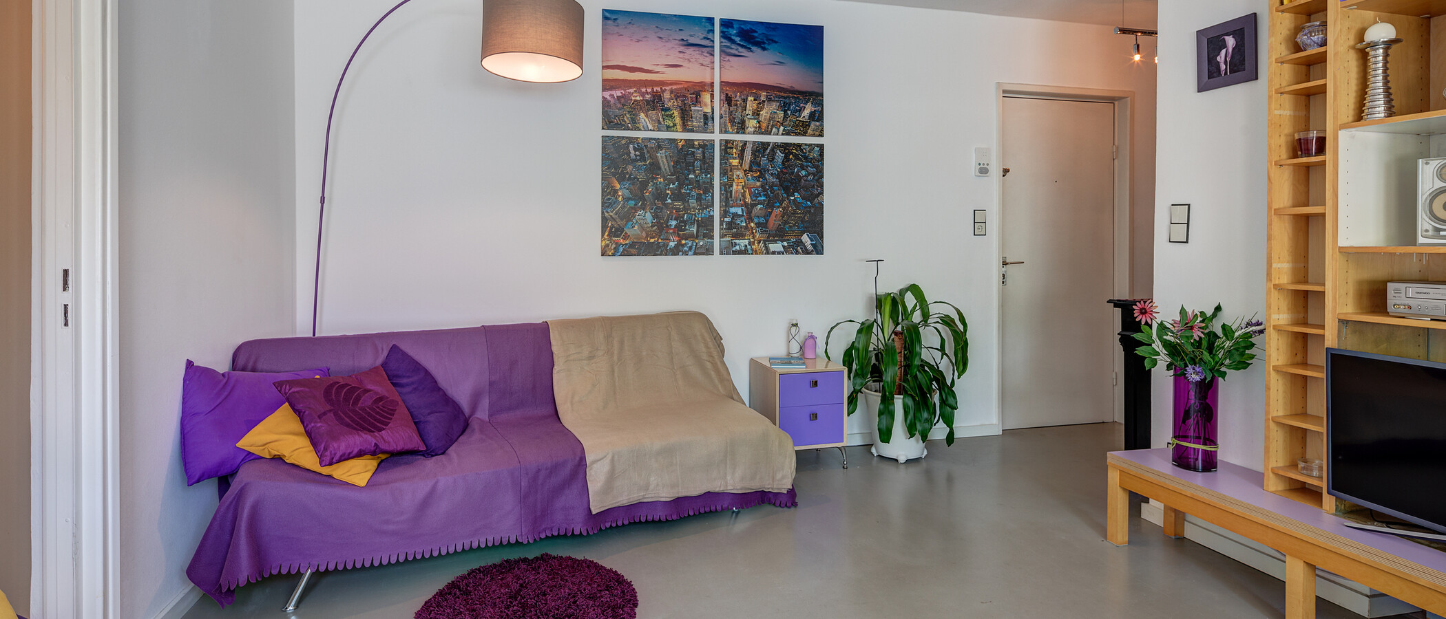 Stanovanje s strešno teraso München Neuhausen 03 Dnevna soba 2774