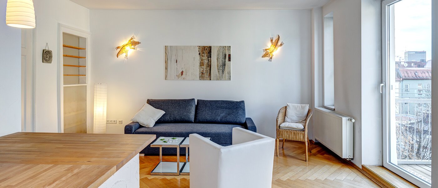 플랫 München Haidhausen 01 거실 공간 2886