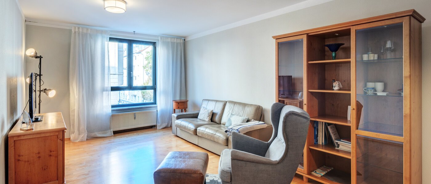 플랫 München Maxvorstadt - Museumsviertel 01 거실 공간 3668