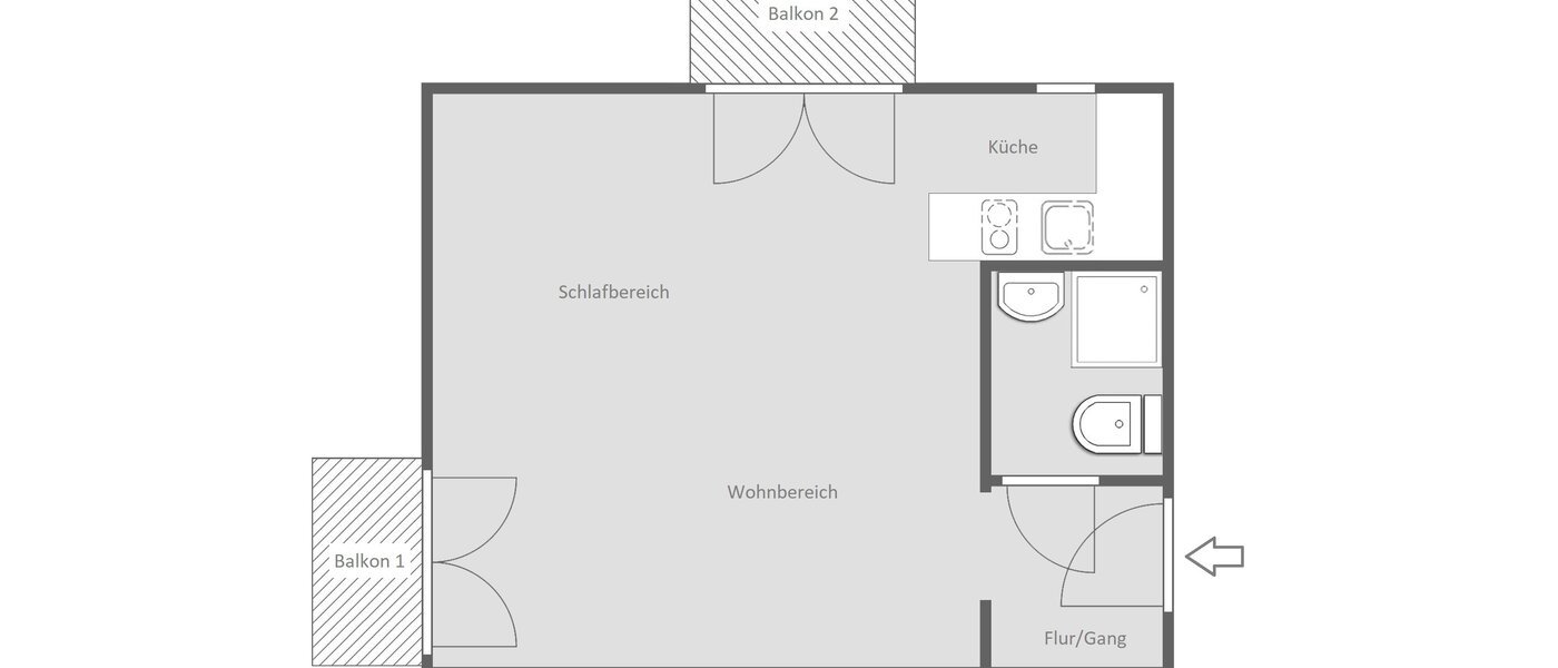 Flat München Schwabing-West 01 Planløsning 4159