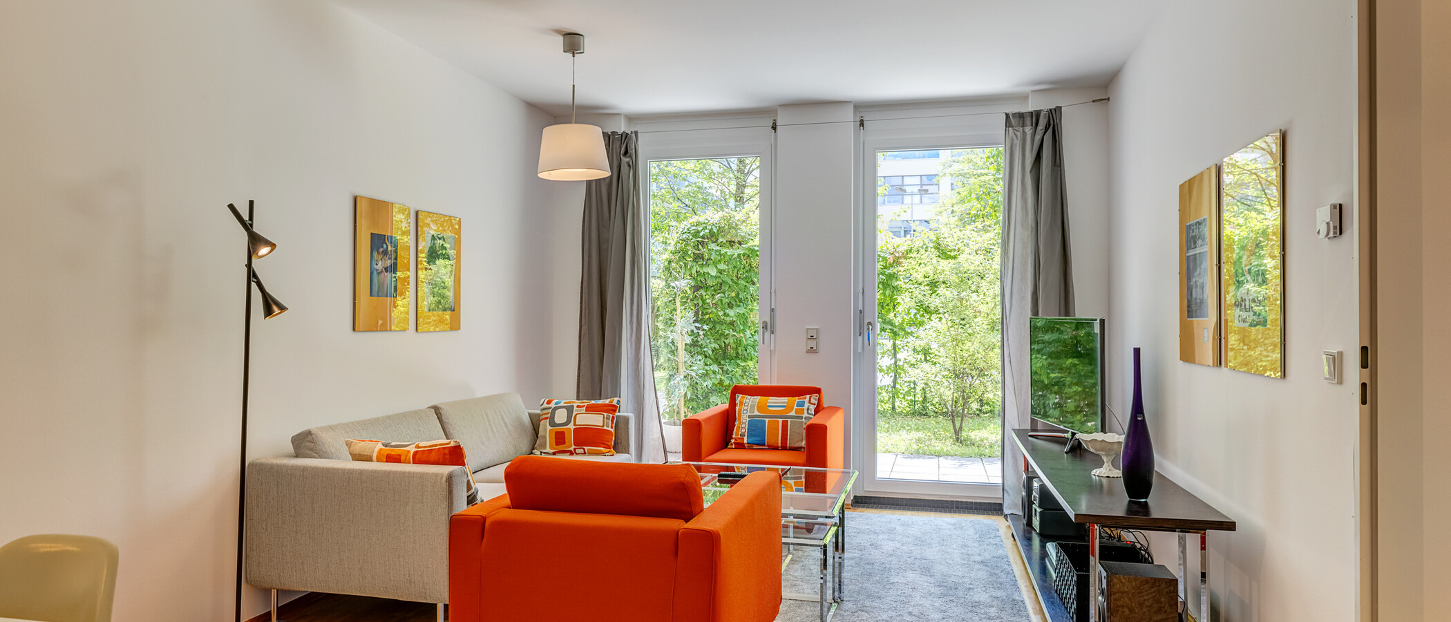 Kerti lakás München Schwanthalerhöhe 01 Nappali 4454