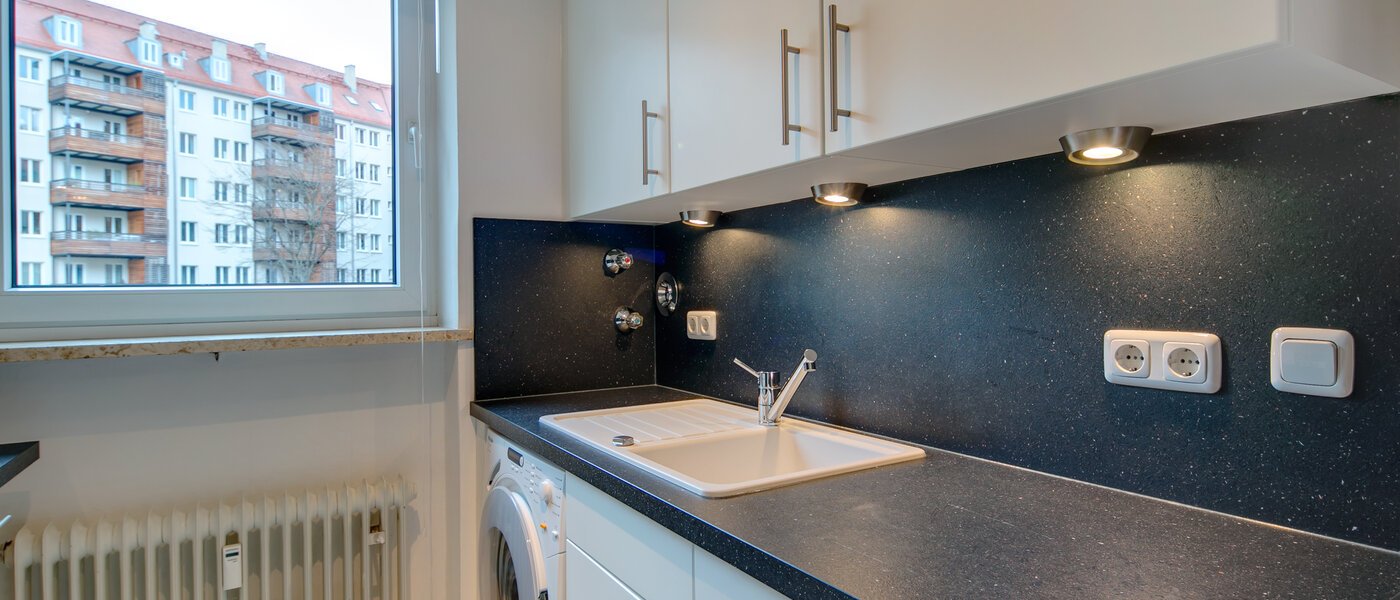 Плосък München Schwabing-West (rund um den Hohenzollernplatz) 03 Кухня 4890