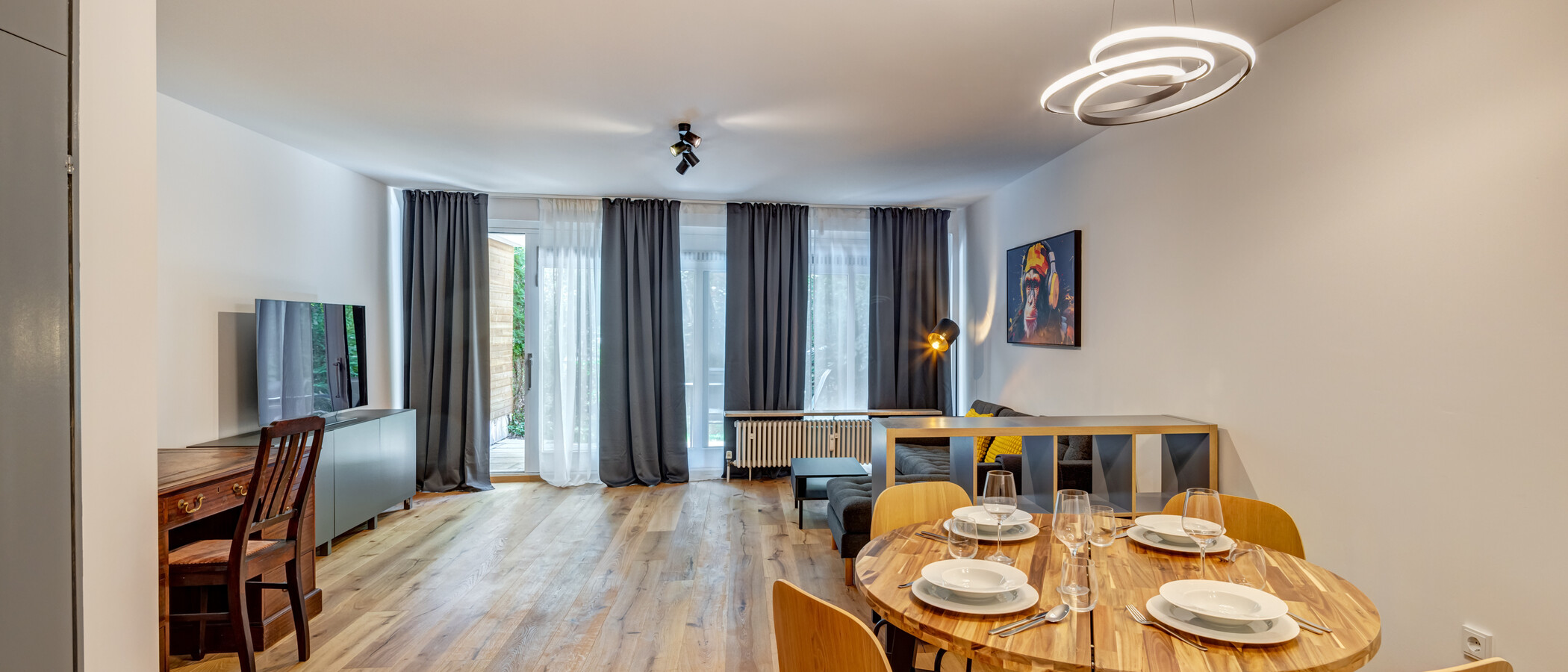 Apartamento com jardim München Solln 02 Área de estar 515