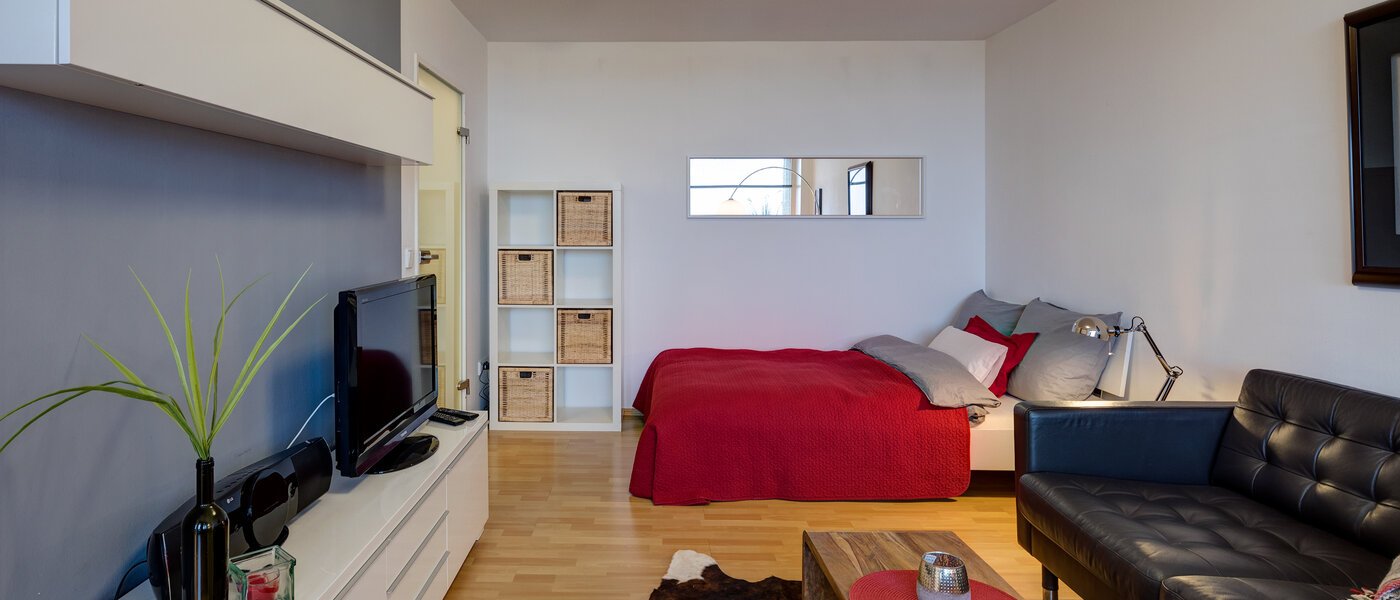 플랫 München Westend 04 거실 공간 5709