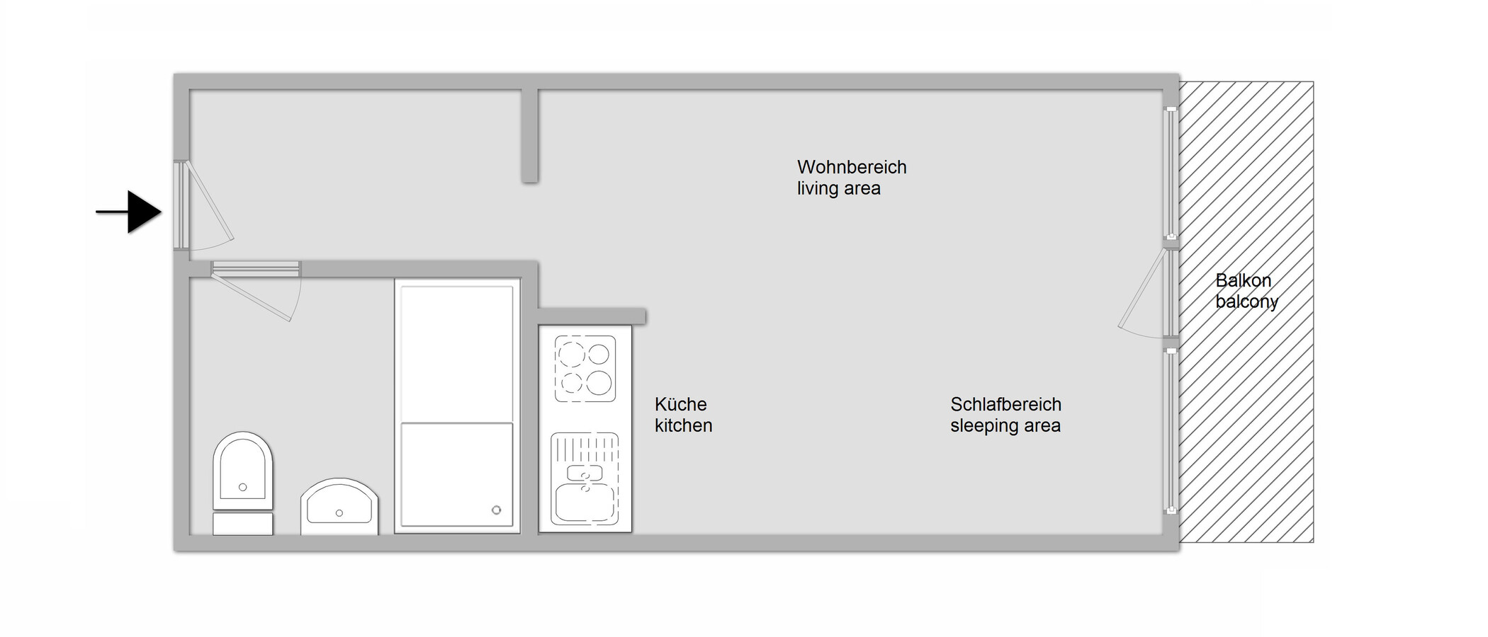 Flat München Schwabing-West 01 Planløsning 6455