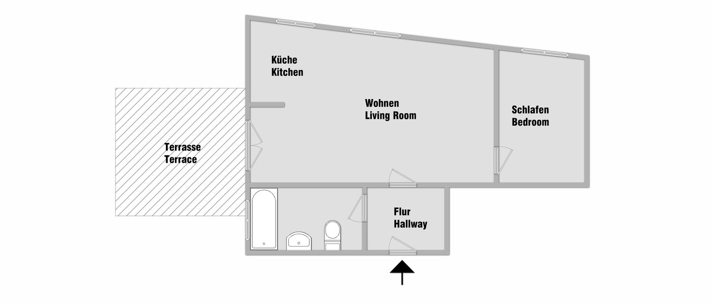 Byt so strešnou terasou München Schwabing-West 01 Pôdorys 7226