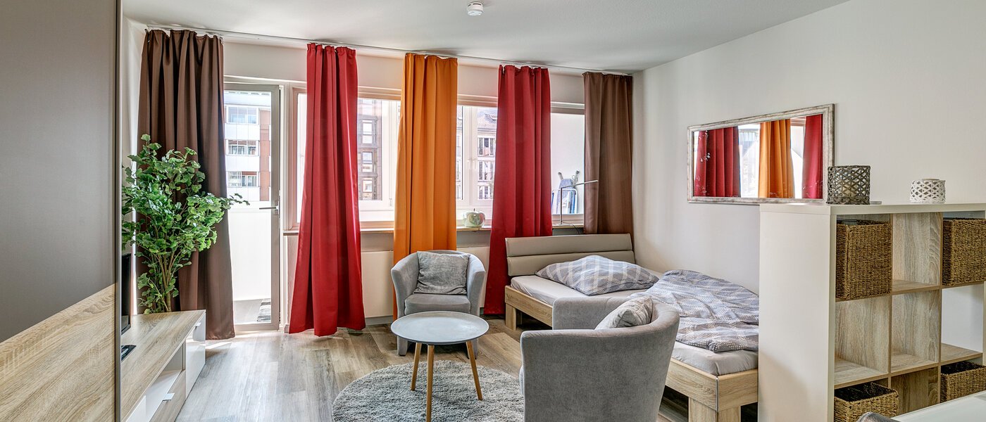 플랫 München Schwabing (links der Leopoldstraße) 01 거실 공간 7687