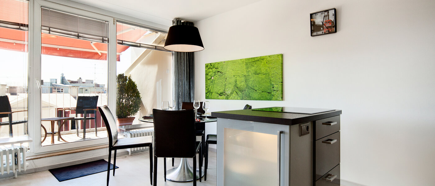 Stanovanje s strešno teraso München Schwabing-West (rund um den Hohenzollernplatz) 03 Kuhinja 7704