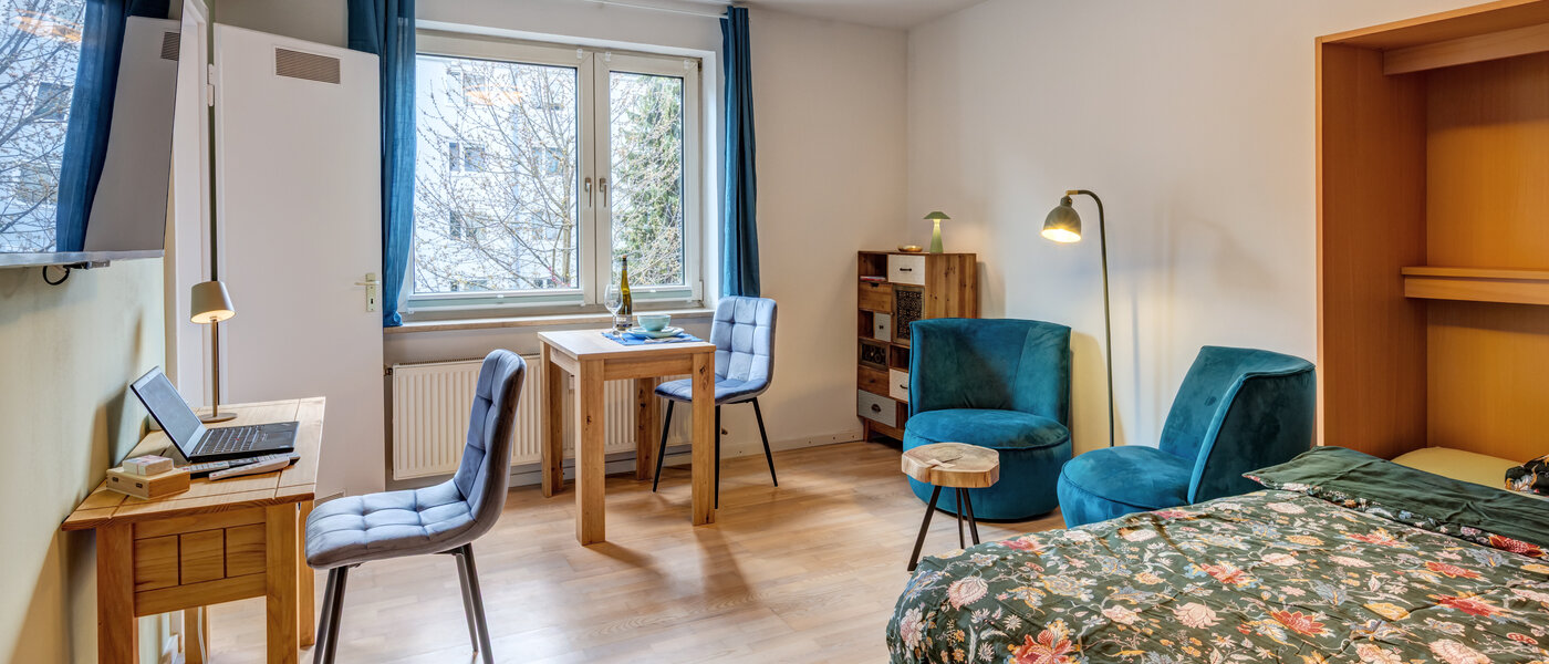 플랫 München Schwabing-Nord (zw. Belgrad- & Leopoldstraße) 01 거실 공간 8072