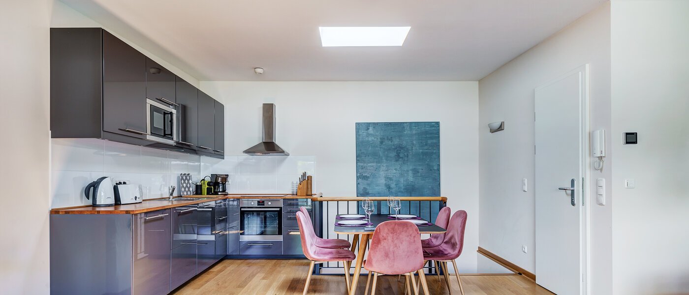 Stanovanje s strešno teraso München Altstadt 04 Dnevni prostor 9009