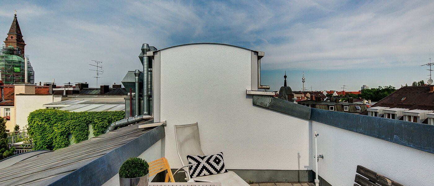 옥상 테라스 플랫 München Schwabing-Nord (zw. Belgrad- & Leopoldstraße) 03 테라스 9584