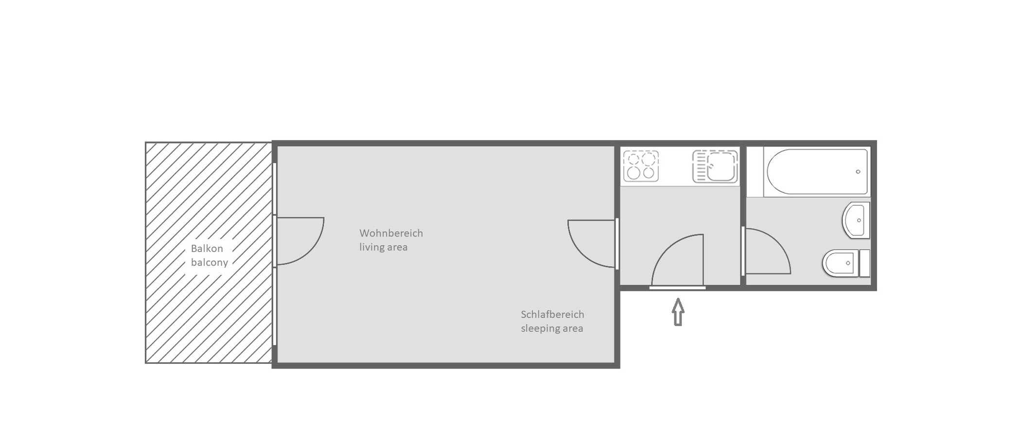 Flat München Olympiadorf 01 Planløsning 9781