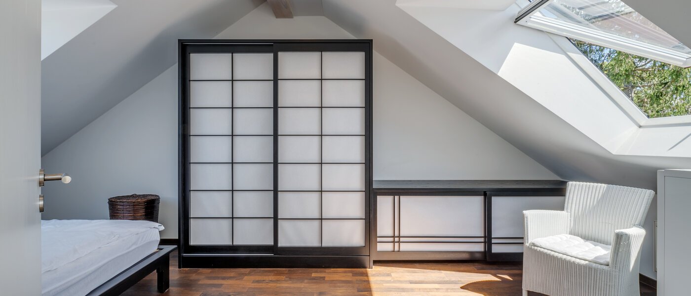 Apartamento com terraço no telhado München Untermenzing 02 Quarto de dormir 9794