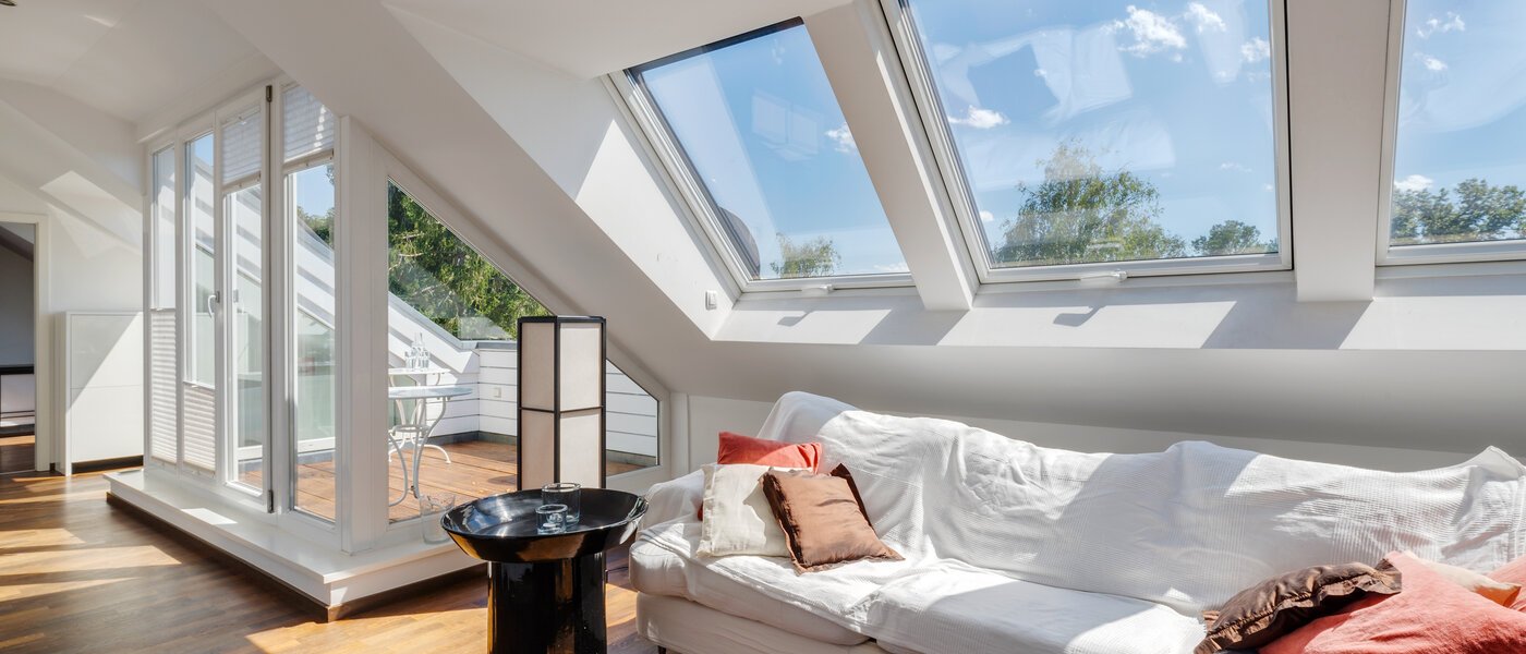 Apartamento com terraço no telhado München Untermenzing 01 Área de estar 9794