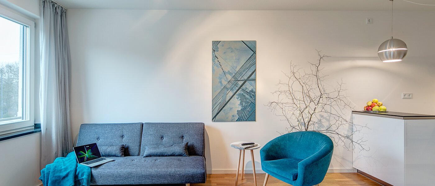 Плосък München Schwabing-Georgenschwaige 01 Living 9904