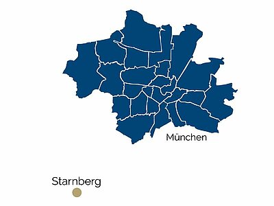 Karte von der Umgebung Starnberg Karte von der Umgebung Starnberg