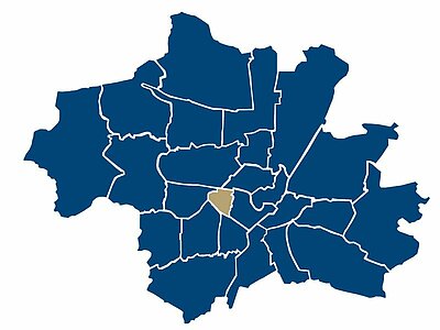 Lage Westend Lage des Stadtteils Westend in München