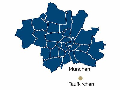 Stadtteil-Karte von Taufkirchen und Umgebung Stadtteil-Karte von Taufkirchen und Umgebung