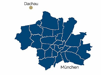 Stadtteil-Karte von der Kreisstadt Dachau Stadtteil-Karte von der Kreisstadt Dachau