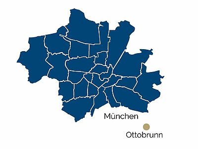 Stadtteil-Karte von Ottobrunn und Umgebung Stadtteil-Karte von Ottobrunn und Umgebung