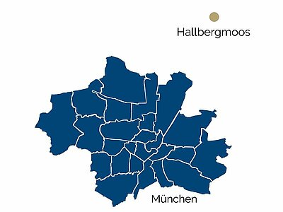 Stadtteil-Karte von Hallbergmoos und Umgebung Stadtteil-Karte von Hallbergmoos und Umgebung