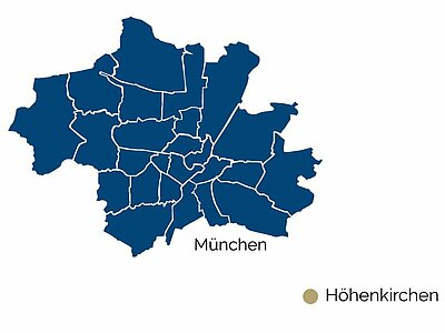 Stadtteil-Karte von Höhenkirchen Stadtteil-Karte von Höhenkirchen