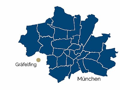 Stadtteil-Karte von Gräfelfing Stadtteil-Karte von Gräfelfing