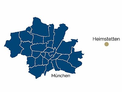 Stadtteil-Karte von Heimstetten Stadtteil-Karte von Heimstetten