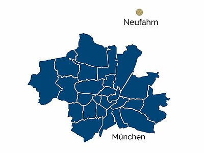 Stadtteil-Karte von Neufahrn bei Freising und Umgebung Stadtteil-Karte von Neufahrn bei Freising und Umgebung