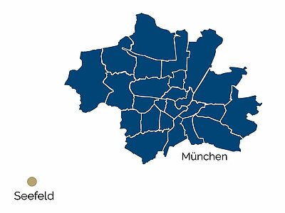 Stadtteil-Karte von Seefeld und der Umgebung Stadtteil-Karte von Seefeld und der Umgebung