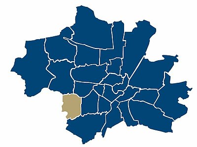 Lage Kleinhadern Lage des Stadtteils Kleinhadern in München